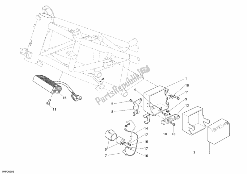 Tutte le parti per il Batteria del Ducati Multistrada 1100 S USA 2007